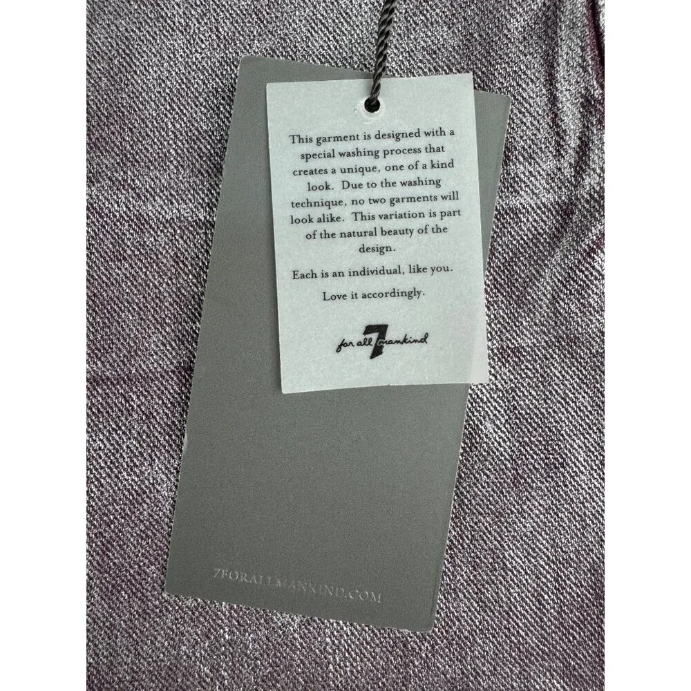 Metallic Purple Denim Shorts Womens Size 30 NWT 7 For All Mankind Cotton/Spandex - Picture 4 of 14